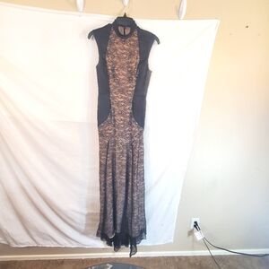 Haute Hippie Women's 2 Silk Suede Blend Lace Sleeveless Long Maxi Dress New Tags